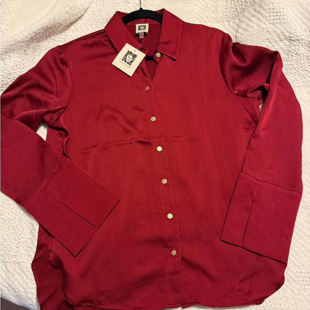 Anne Klein Red Blouse